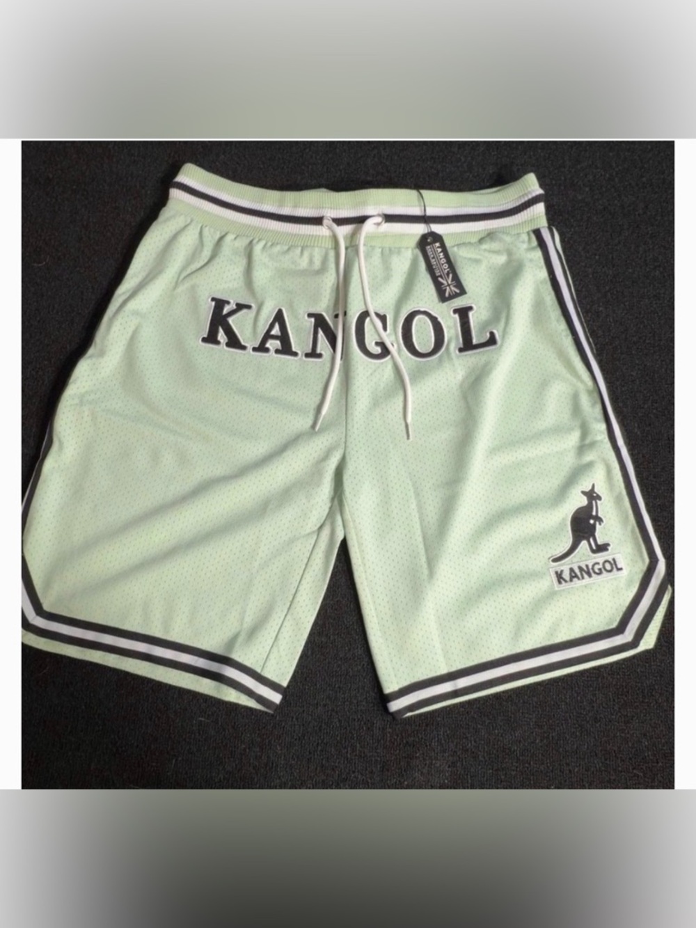 Kangol Mint and Black Striped Knit Top